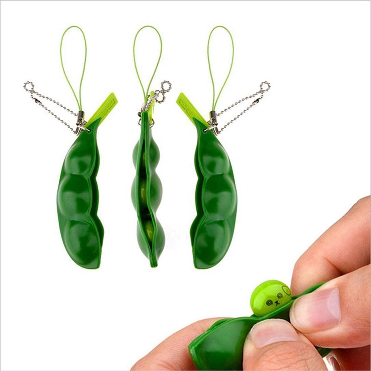 Edamame sleutelhanger - fidget popper - peas