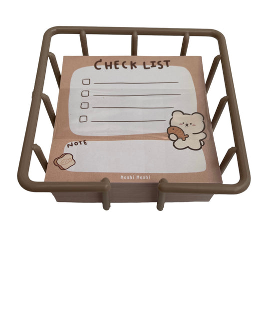 Mandje met notitieblokje Beer