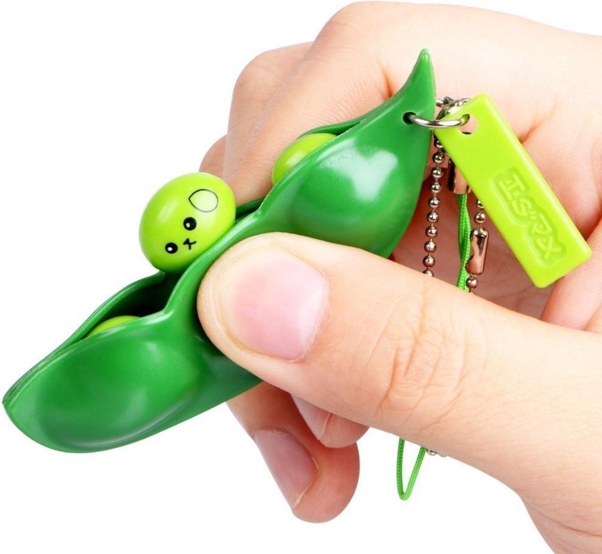 Edamame sleutelhanger - fidget popper - peas